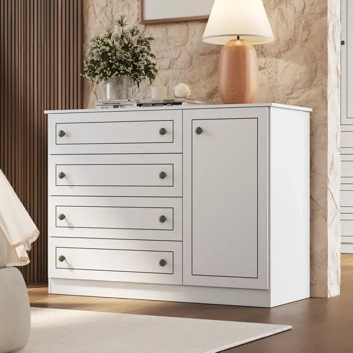 Cômoda Domus - 4 Gavetas e 1 Porta – Móveis Junges